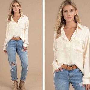 Free People Starry Dreams Ivory Long Sleeve Shirt XS